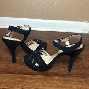 Qupid Black Suede Heels.